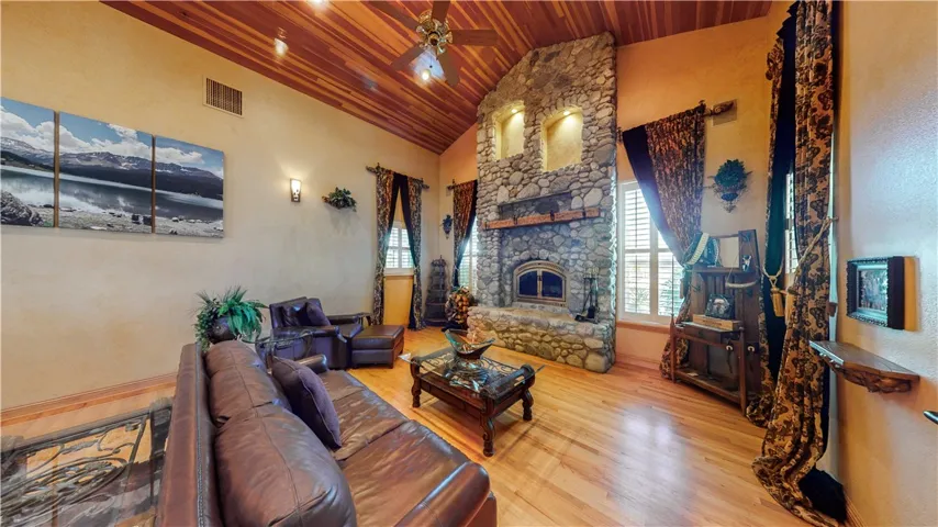 Family Room w/ Cedar Plank Ceiling