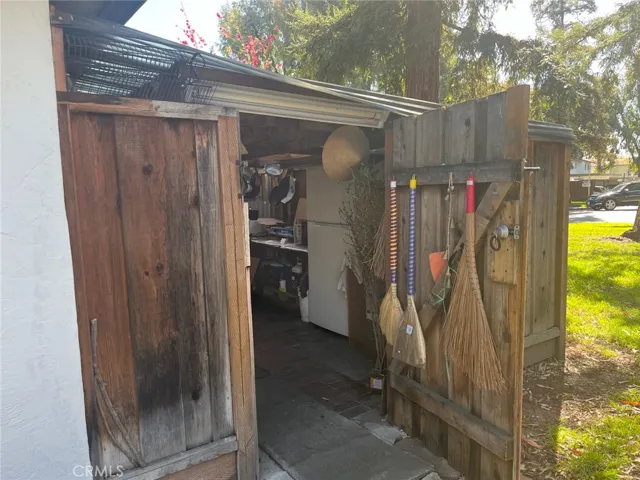 Backdoor entry with lock.