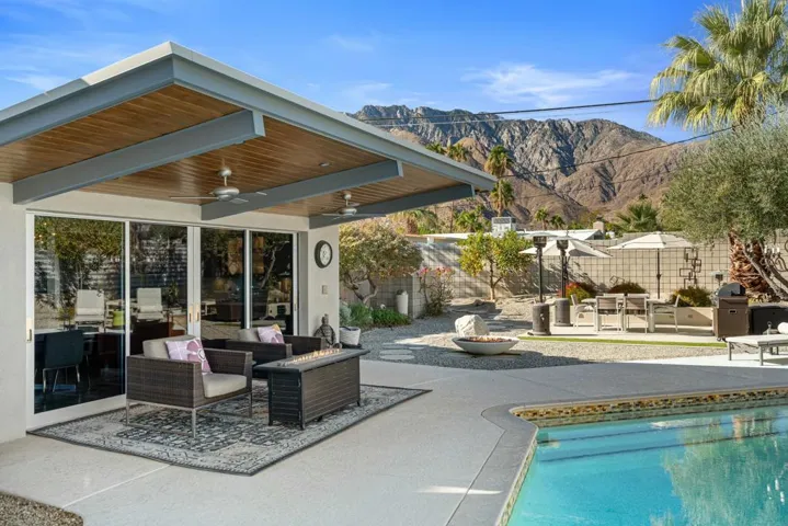 Cantilevered backyard patio roof