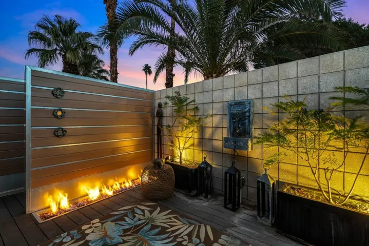 Zen patio with fire pit