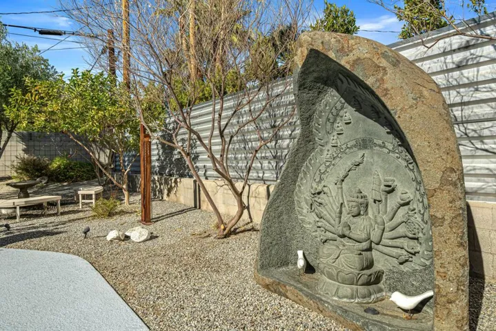 Green granite sculpture