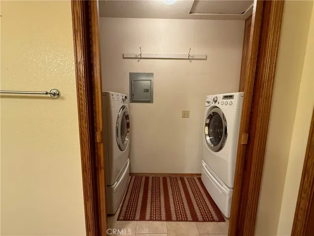 Laundry closet in main bathroom