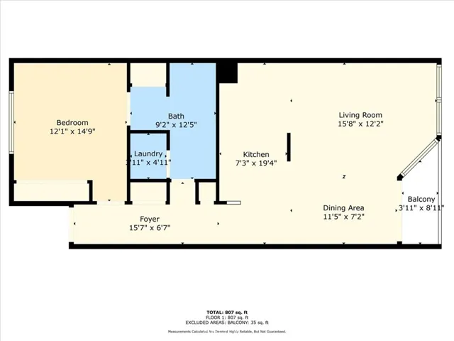 846 Sq Ft Living Space per Assessor