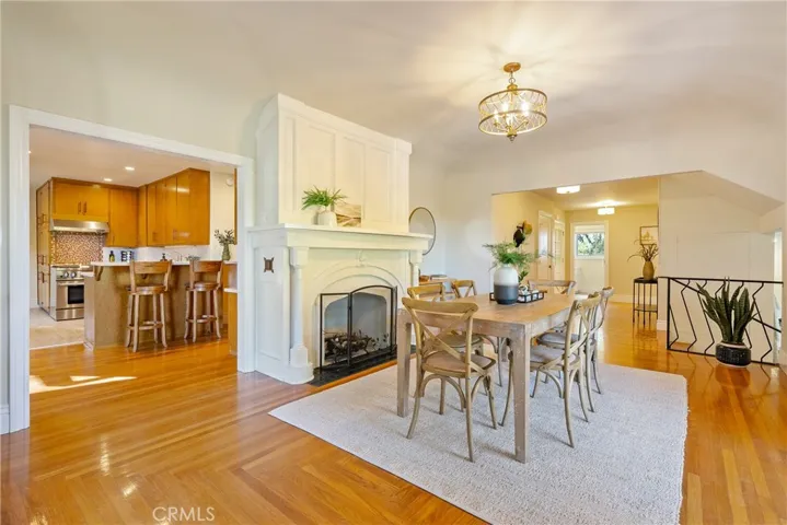 Main Level Dining room and Fire Place
