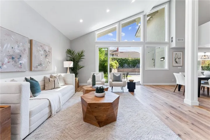 LIVING ROOM WITH VAULTED CEILINGS