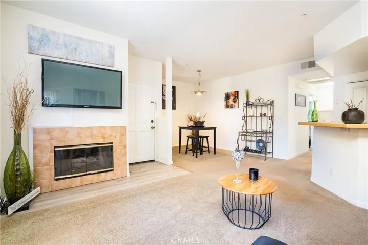 gas fireplace in living room
