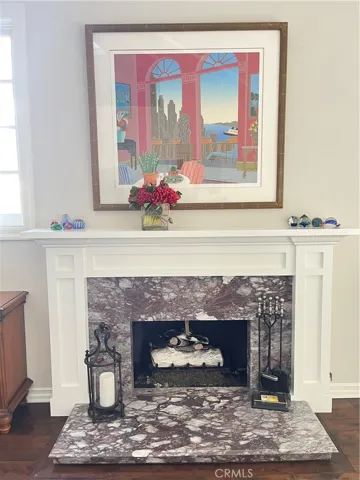 Gas fireplace in living room