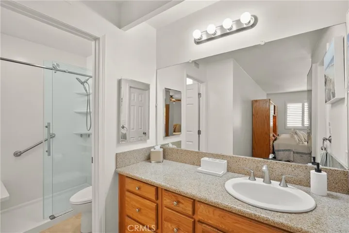 Primary bath with new shower enclosure