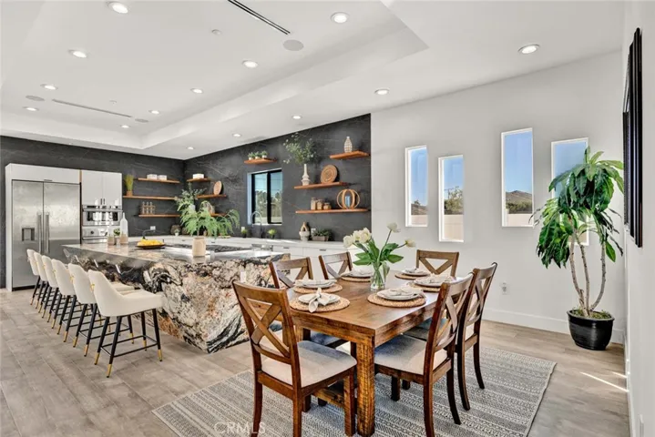 Dining room and kitchen