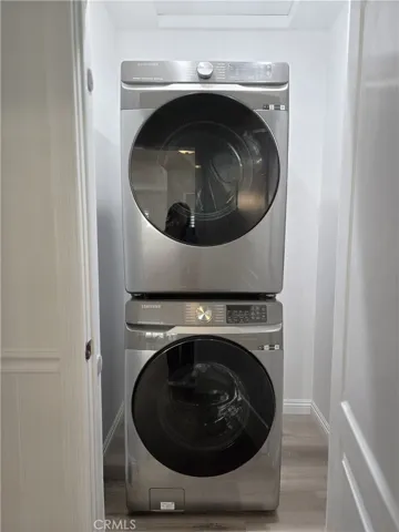Washer and dryer in the hallway closet