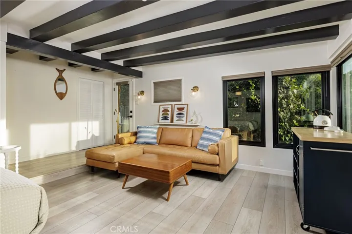 Primary suite in private, lower level