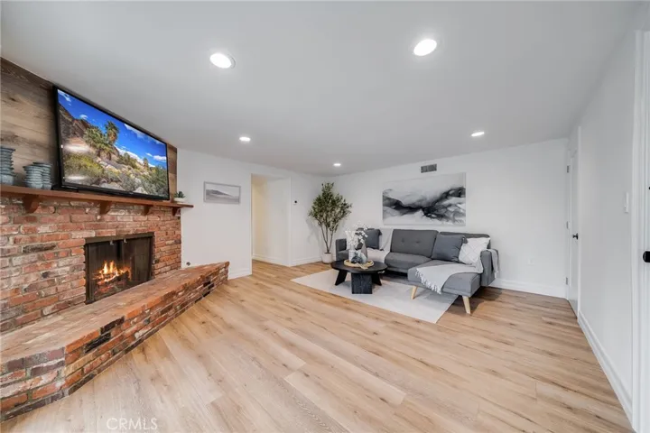 Lower level family room with walk out to yard
