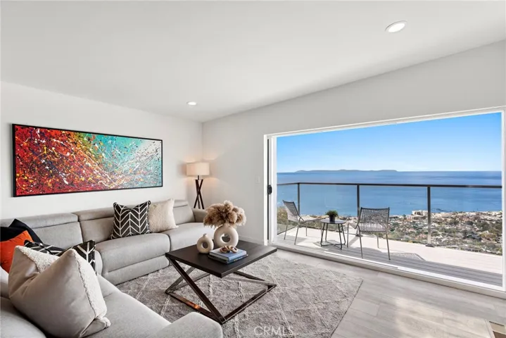 Crowning a gorgeous hill in Laguna Beach, the extraordinary home offers some of the city’s most magnificent ocean views from all levels.