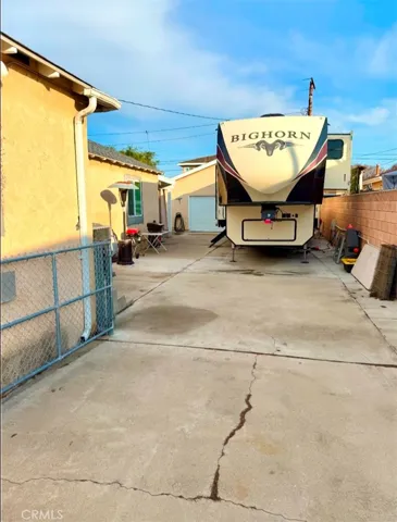 Side yard gated with 
RV Hookups and Electrical Hookups