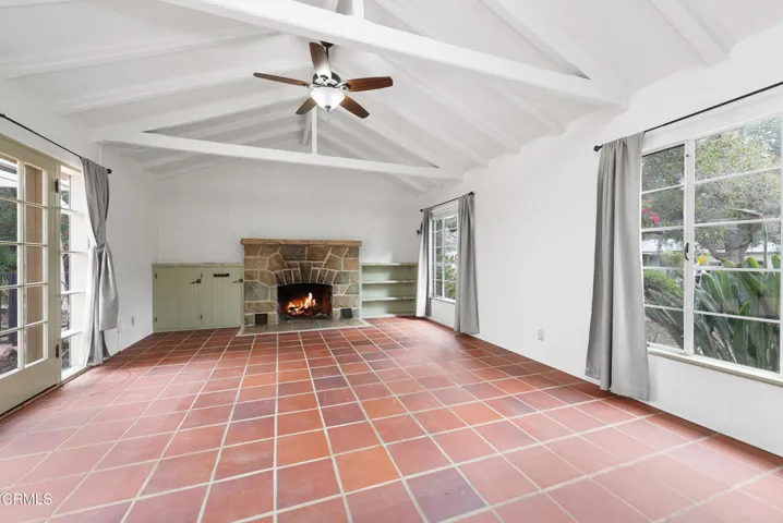 Living Room w French Doors to Patio