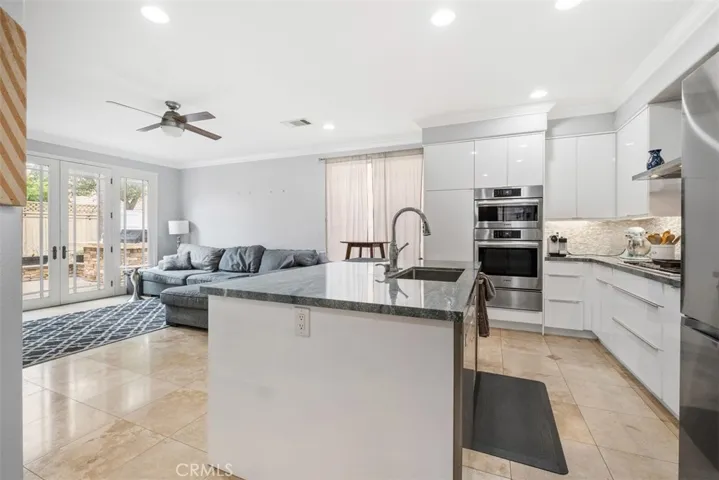 Here is a look from the kitchen into the family room