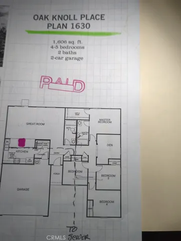 Oak Knoll sq footage/sewer line