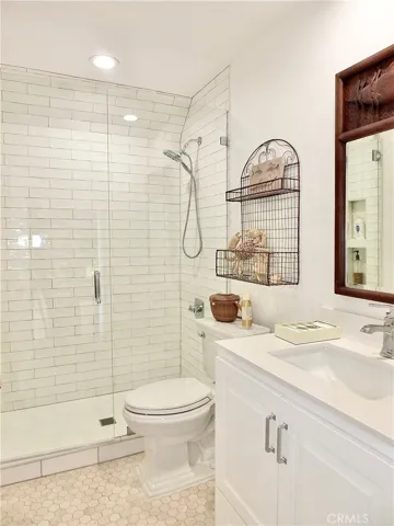 Second floor guest bathroom completely remodeled.