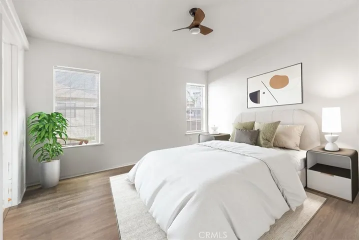 Master bedroom online staged. (New Paint & Flooring)
