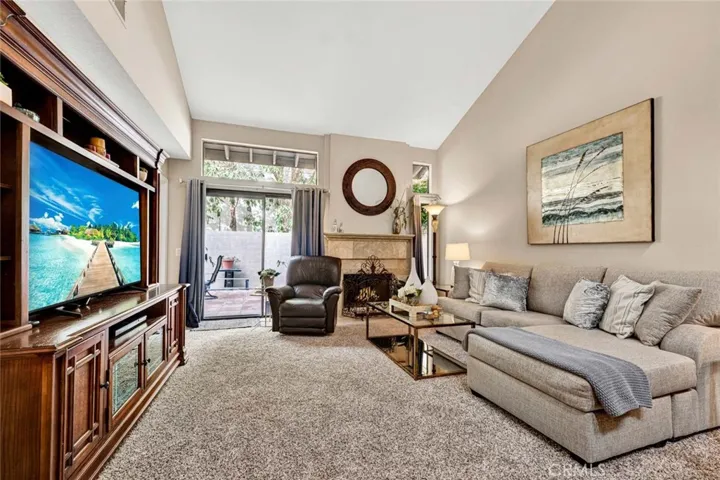 Living room with fireplace