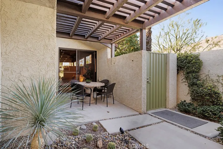 large wrap around, very private, patio