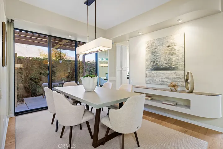 Dining opening to patio
