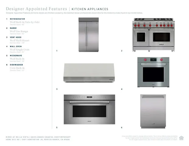 Designer Appointed Features - Kitchen Appliances: Saddleback Coastal Contemporary - Ridge Collection at Bella Vista
Photo of artist rendering.  Not actual home for sale.  Home is still under construction.