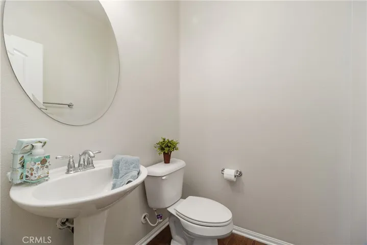 Convenient powder room for guests.