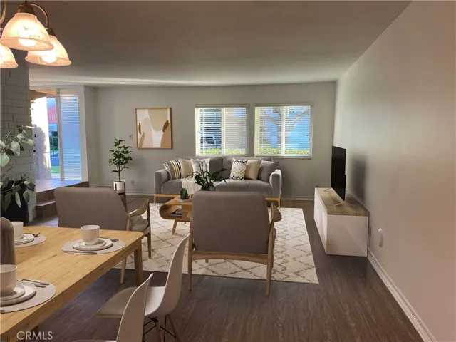 Living room and dining room virtually staged.