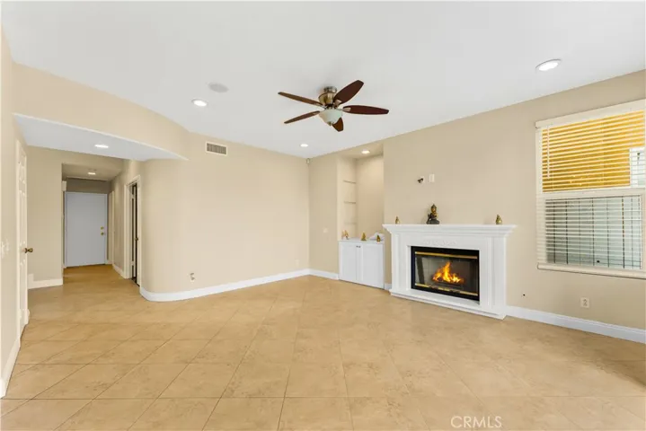 Family room with fireplace