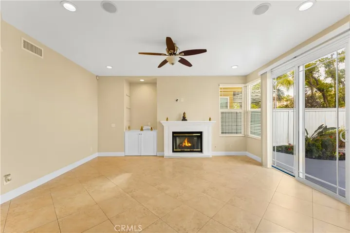 large family room with slider to back yard