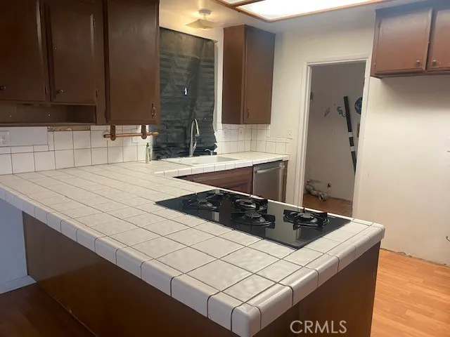 Range in kitchen.