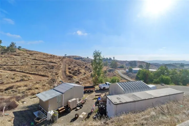 Back of Property with Steel Workshop