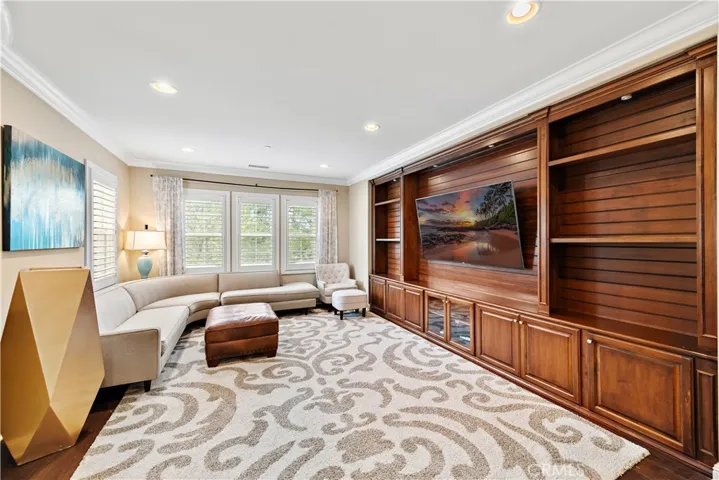 Spacious loft with built-in media center.