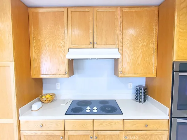Electric range, easily convert to gas by pulling gas from the laundry nearby