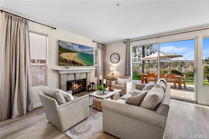 Cozy fireplace in the family room