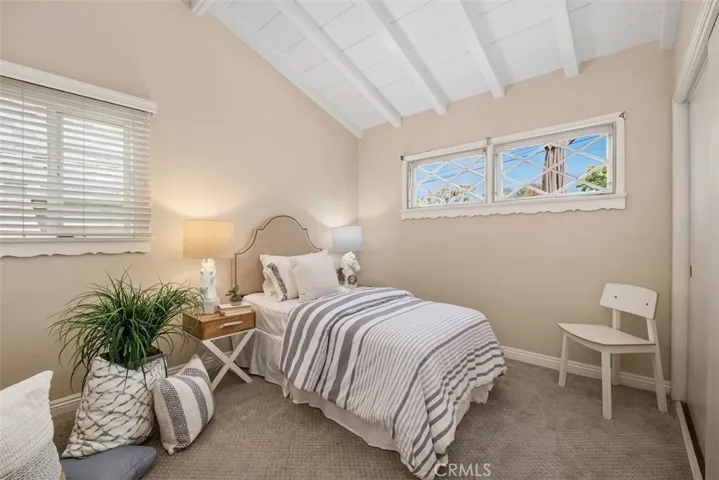 Second bedroom on main level staged.