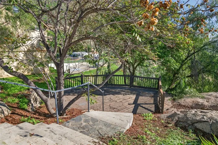 This lower deck is off of the outdoor BBQ patio