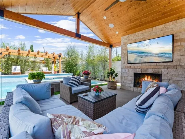 Movie nite for the kids or invite friends over.   S'mores anyone.   Need a little more privacy or block the sun out with remote awning.