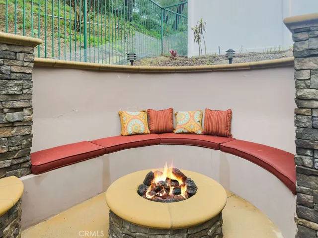 Snuggle up next to the gas firepit