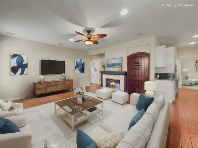 Virtually staged family room