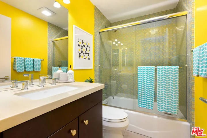 Guest Bathroom with Glass Tiles