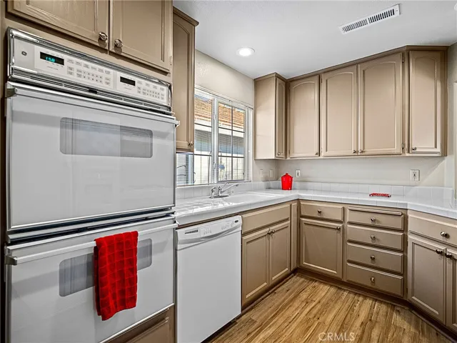Kitchen has a window over the sink