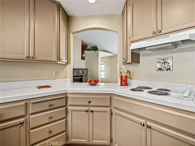 Kitchen pass-through to dining area