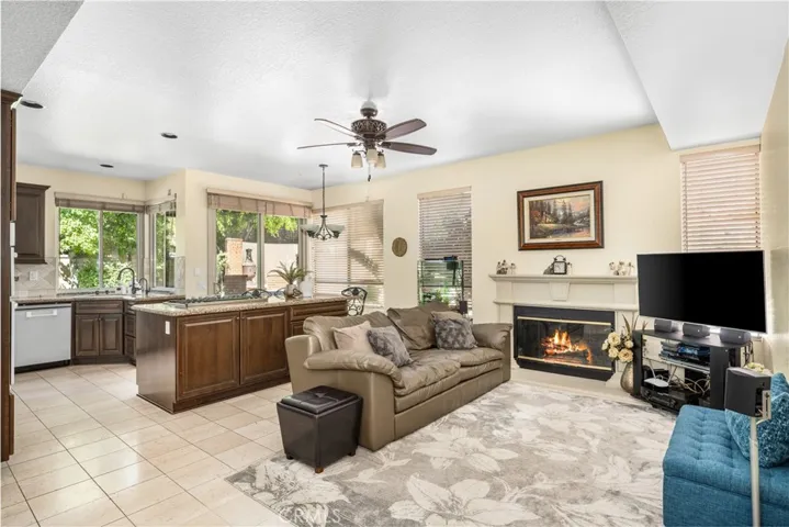 View of kitchen and family room areas