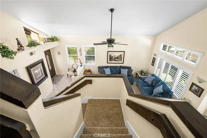View of stairs from upper level