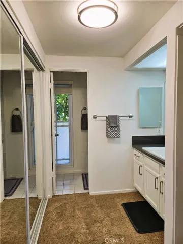 Master Bedroom Mirrored Wardrobe and Linen Closet on the Opposite Side