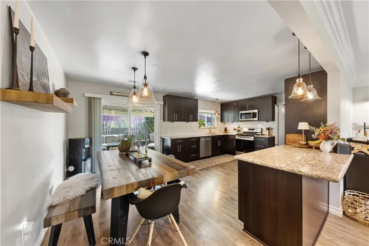 Dining open to kitchen