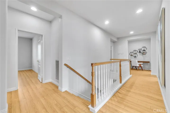 Upstairs Landing leads to a 3/4 bathroom and a closet. A secondary bedroom on the left, and two secondary bedrooms on the right with Jack & Jill Bathroom.