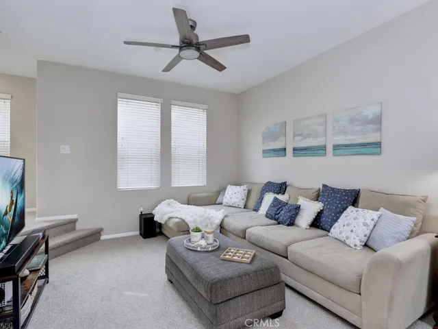 Living room with ceiling fan